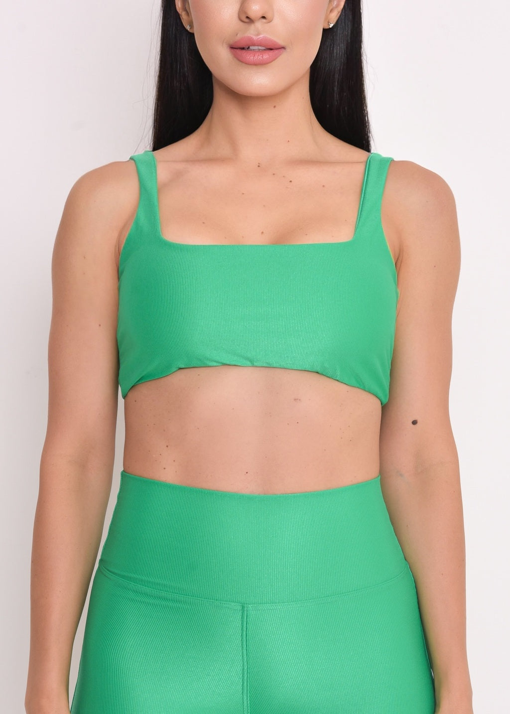 Top Microcanelado Ana Verde esmeralda