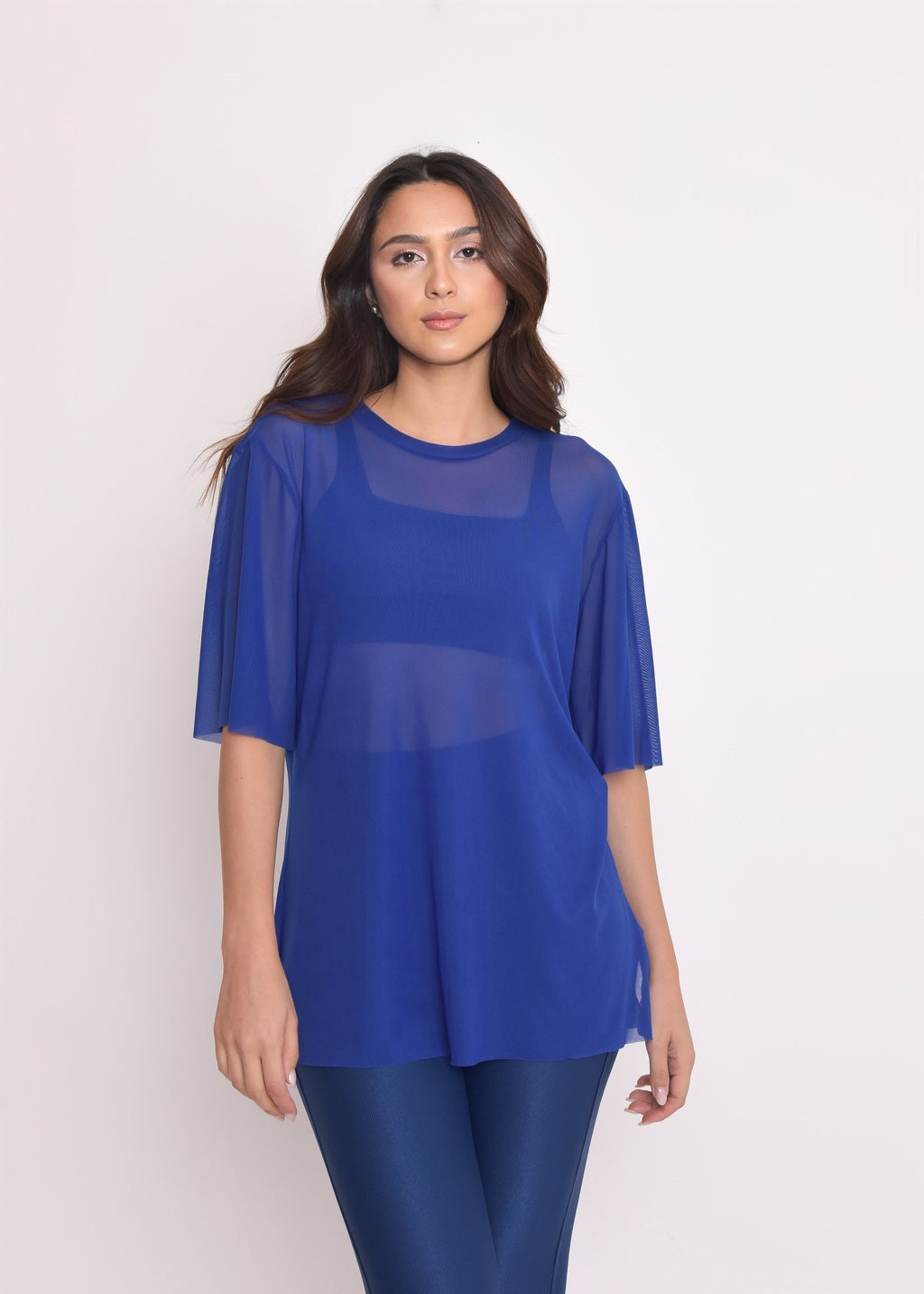 Blusa de Tule Nina Azul bic