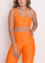 Calça Legging Microcanelada Malu Tangerina