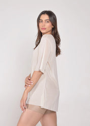 Blusa de Tule Nina Creme