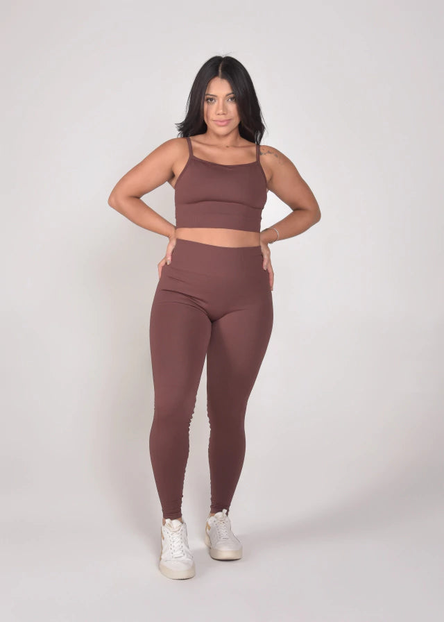 Calça Legging Seamless Sem Costura Cacau