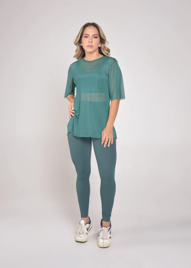 Blusa de Tule Nina Botanic