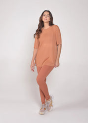 Blusa de Tule Nina Conhaque