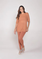 Blusa de Tule Nina Conhaque