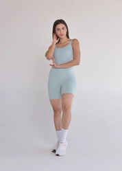 Macaquinho Seamless Sem Costura Azul Candy Basic