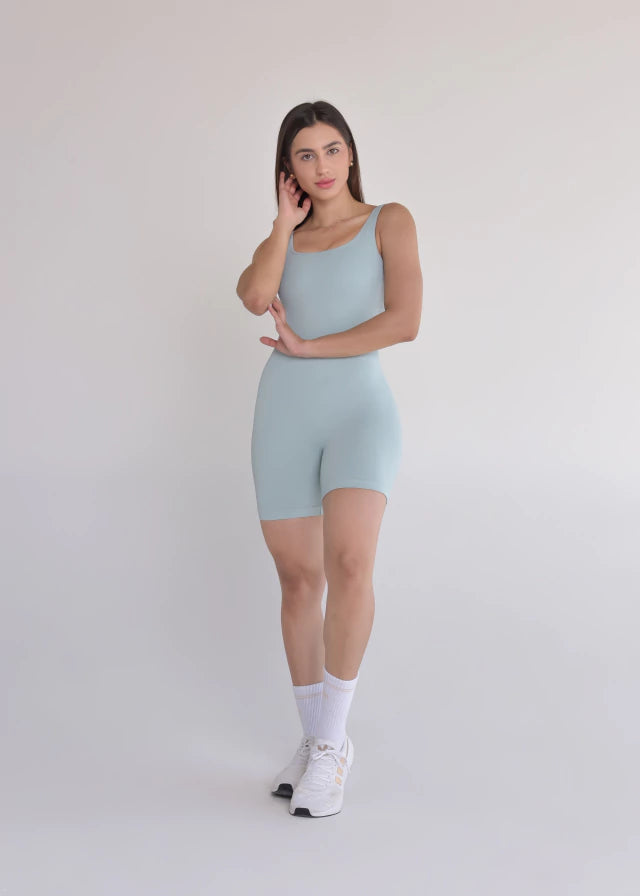 Macaquinho Seamless Sem Costura Azul Candy Basic