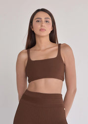 Top Maitê texturizado Marrom