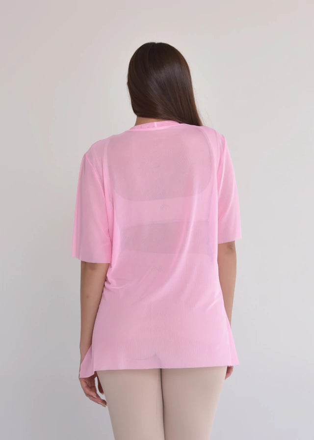 Blusa de Tule Nina Rosa Candy
