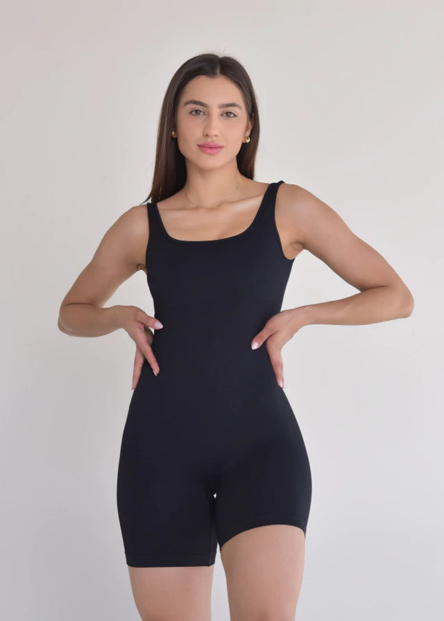 Macaquinho Seamless Sem Costura Preto Basic