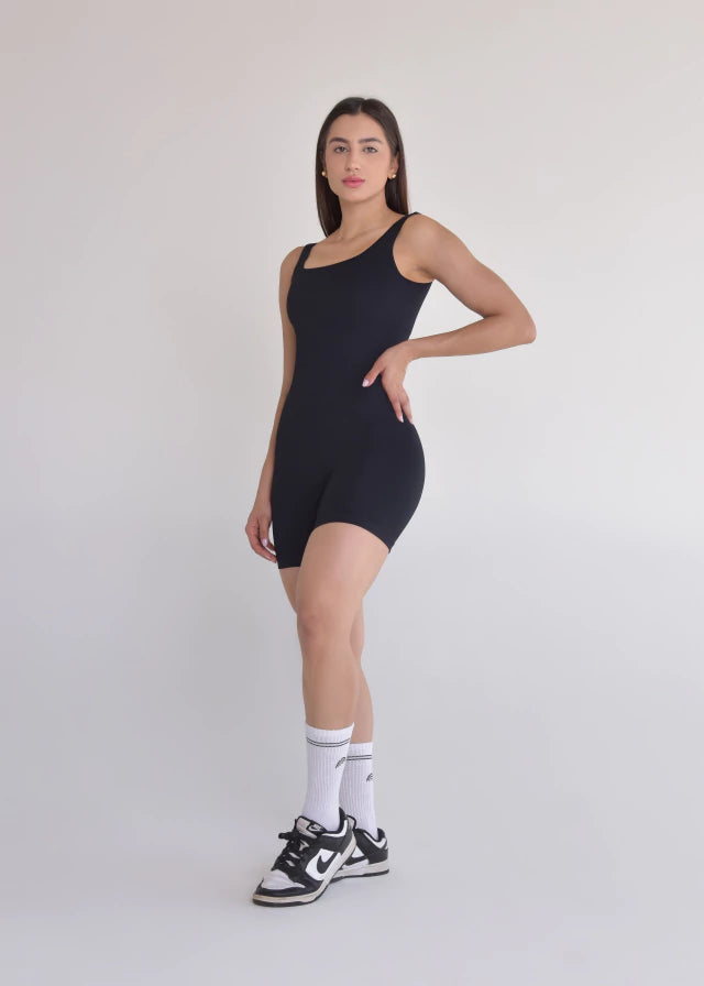 Macaquinho Seamless Sem Costura Preto Basic