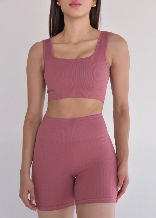 Top Seamless Sem Costura Rosa Seco