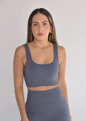 Top Seamless Sem Costura Grafite