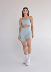 Shorts Seamless Sem Costura Azul Candy