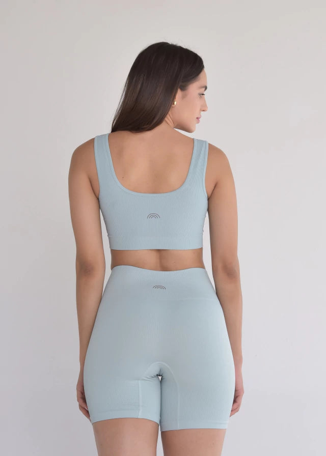 Shorts Seamless Sem Costura Azul Candy