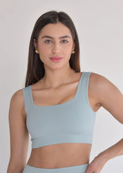 Top Seamless Sem Costura Azul Candy