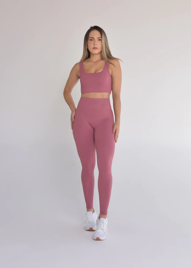 Calça Legging Seamless Sem Costura Rosa Seco