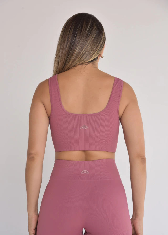 Top Seamless Sem Costura Rosa Seco