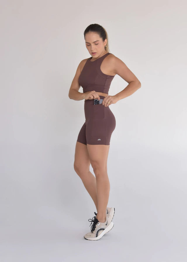 Bermuda Running 4 bolsos Marrom