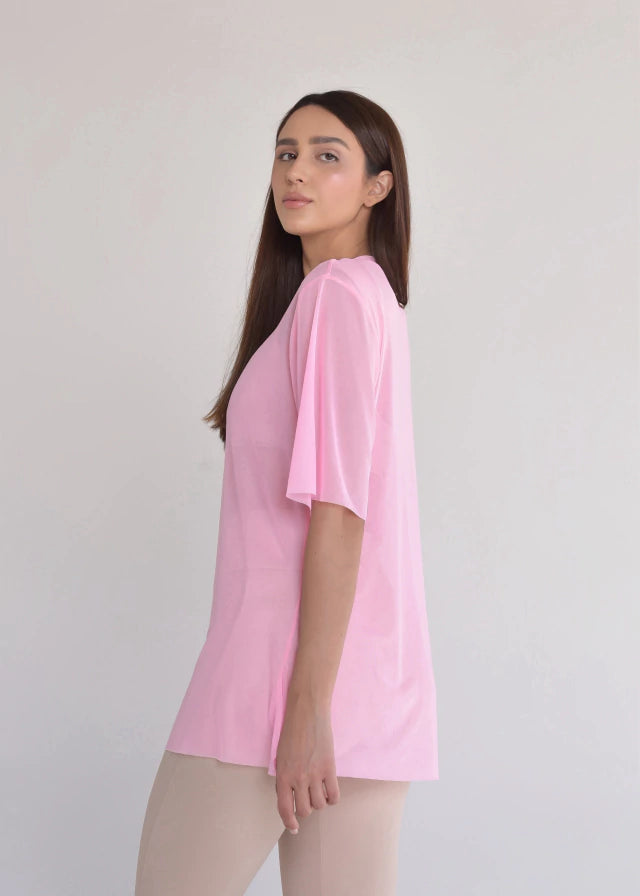 Blusa de Tule Nina Rosa Candy