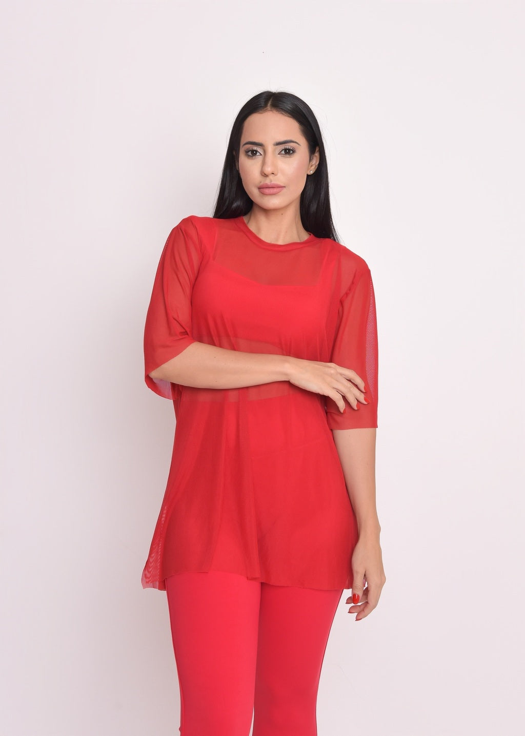Blusa de Tule Nina Vermelho