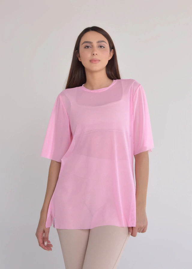 Blusa de Tule Nina Rosa Candy
