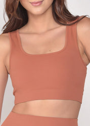 Top Seamless Sem Costura Conhaque